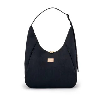 【satana】Denim 彎月單肩包 手提包 輕量防潑水 14吋筆電 台灣製 SDNN0260 - 丹寧黑