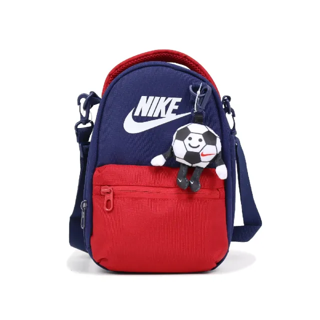 【NIKE 耐吉】午餐包 Buddies 大童 斜背小包 兒童包 可放名牌 藍 紅 NY2623001GS-003