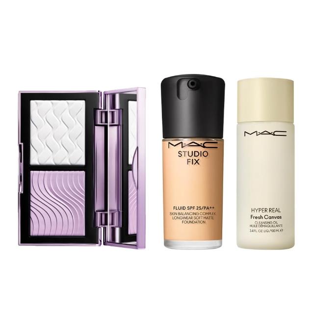 【M.A.C】濾鏡磨皮明星底妝組(口袋雙色濾鏡蜜粉餅+超持妝濾鏡粉底液 SPF25/PA++30ml/防曬/雙11限定)