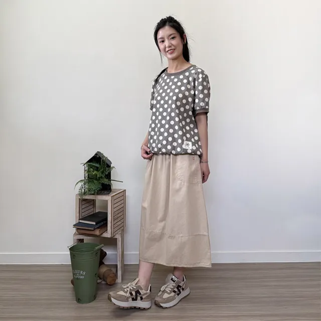【Hana Mokuba】花木馬日系女裝圓領點點補標點綴上衣