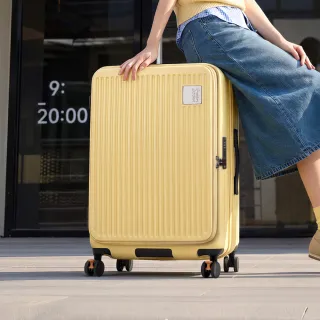 【American Explorer 美國探險家】29吋 前開式行李箱 可擴充 剎車飛機輪 雙層拉鏈 上掀式 TSA鎖 CF8 旅行箱