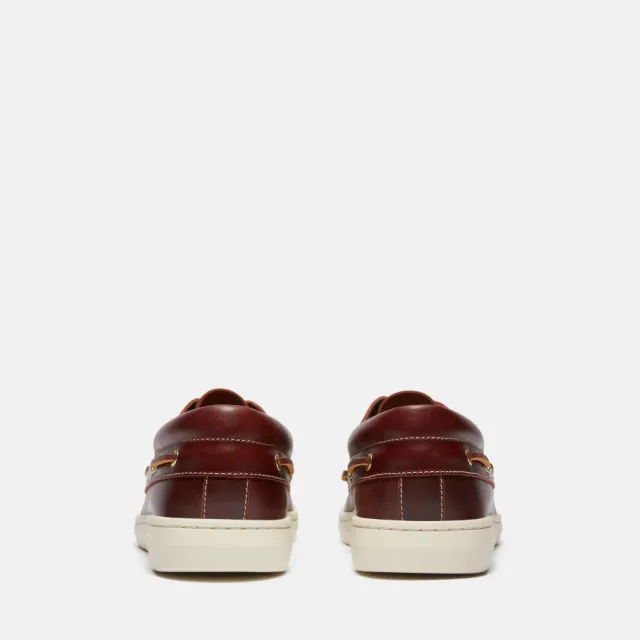 【Timberland】男款酒紅色三孔輕量帆船鞋(A6CXMEIW)