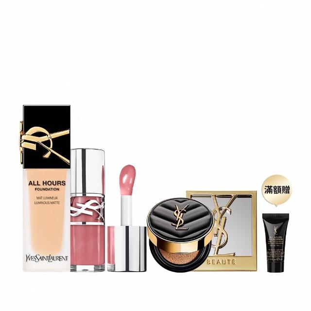 【YSL】官方直營 恆久完美持妝嫩唇彩妝組(午夜粉底+情挑誘光嫩唇凍)