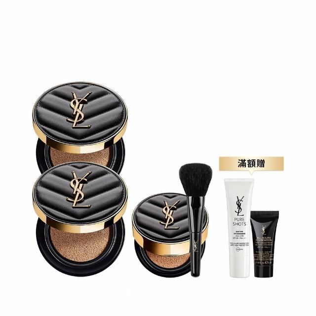 【YSL】官方直營 恆久完美霧光氣墊粉餅雙入組(皮革氣墊12gx2)