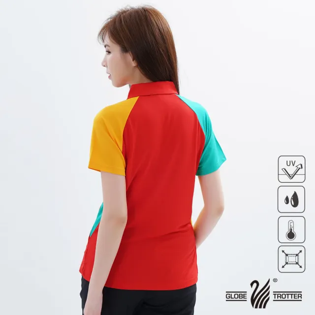 【遊遍天下】MIT 台灣製女款抗UV防曬涼感吸濕排汗機能POLO衫S118紅色(M-5L)