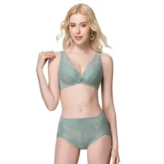 【Swear 思薇爾】有氧森活系列C-E罩無鋼圈蕾絲包覆女內衣(光譜綠)_出清品