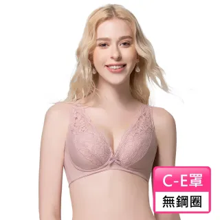 【Swear 思薇爾】有氧森活系列C-E罩無鋼圈蕾絲包覆女內衣(芋膚色)_出清品