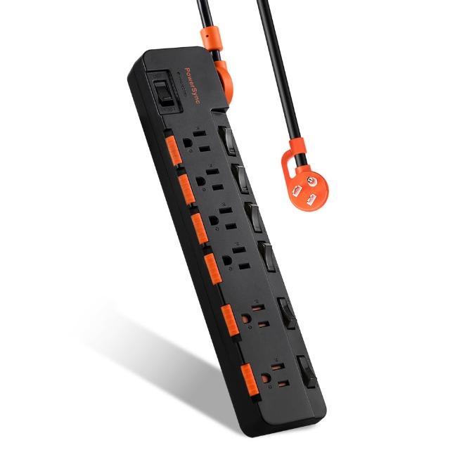 【PowerSync 群加】7開6插防雷防塵大間距延長線/1.8m(2色)