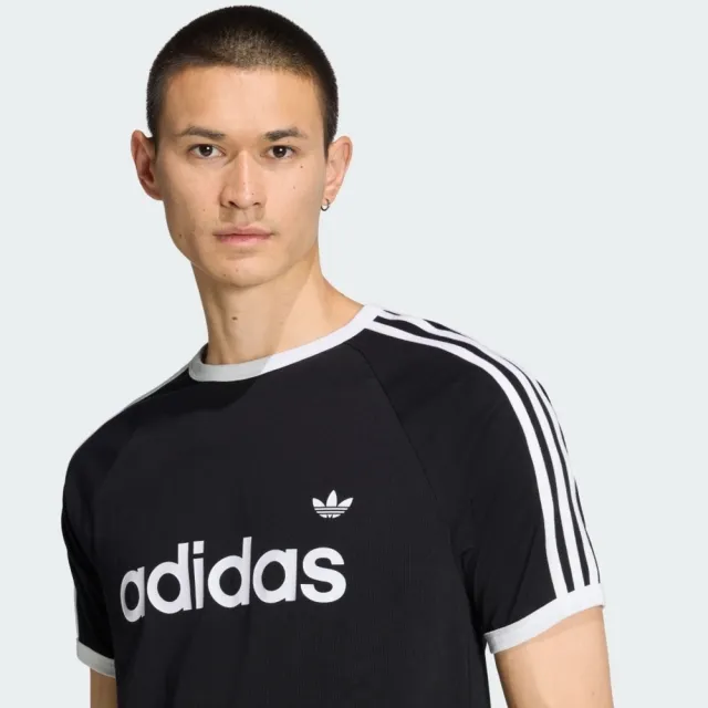 【adidas 愛迪達】3s Ringer T 男 T恤 運動上衣 休閒短袖 黑 亞版 袖口滾邊 純棉(KF0417)