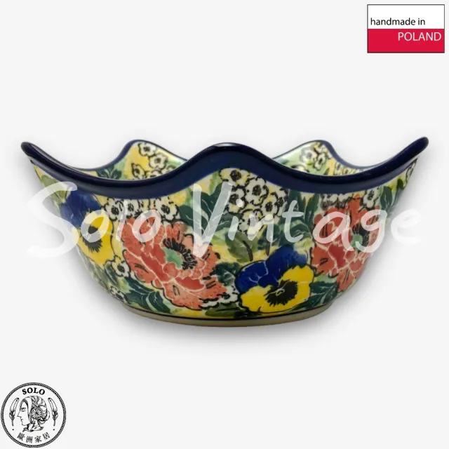 【波蘭陶】SOLO歐洲家居 正版原裝 波蘭原廠手繪 CA 18.5CM 造型碗 湯麵碗 沙拉玩 錦夢花洲系列