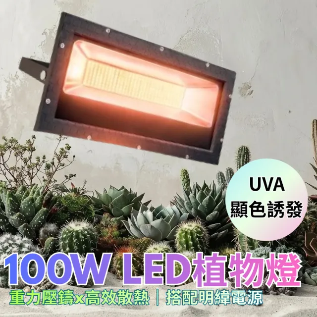 【JIUNPEY 君沛】100W 職人級進階版 UVA加強型 植物生長投射燈 防水防潮 重力壓鑄