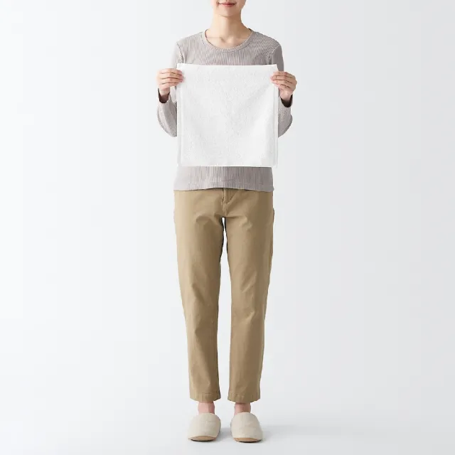 【MUJI 無印良品】棉圈絨雙線織手巾/可吊掛(灰色/柔白/粉米/綠色/墨灰)