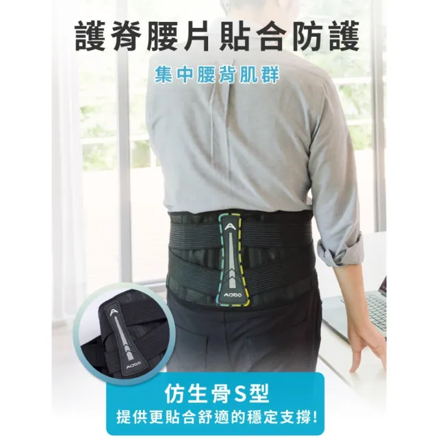 【Aidbo 愛吾寶】AirSkin涼感透氣3D護腰(透氣護腰 護腰帶 有效支撐 涼感透氣 不悶熱)