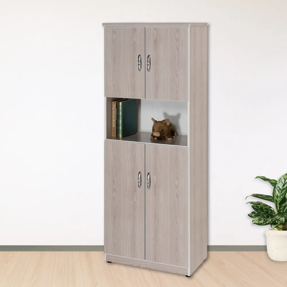 【Miduo 米朵塑鋼家具】2.1尺四門中空塑鋼鞋櫃 楓木色系列 防水塑鋼高鞋櫃