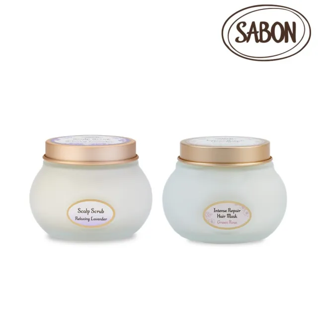 【SABON】官方直營 髮肌養護組(死海鹽頭皮磨砂膏300g+三效修護煥髮膜200ml)