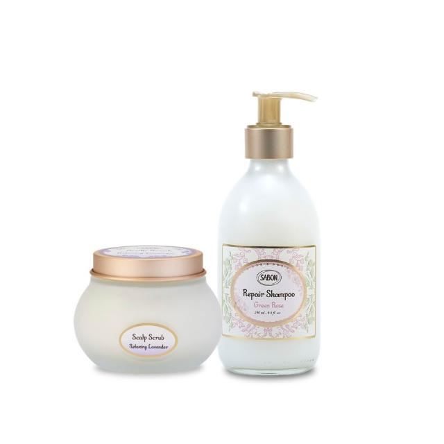 【SABON】官方直營 頭皮潔淨組(死海鹽頭皮磨砂膏300g+淨潤洗髮乳290ml)