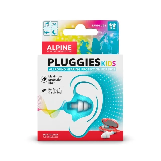 【ALPINE】Pluggies Kids 兒童耳塞 小朋友專用 防噪音 防水 洗澡 游泳 讀書 睡覺 耳塞(原廠公司貨)