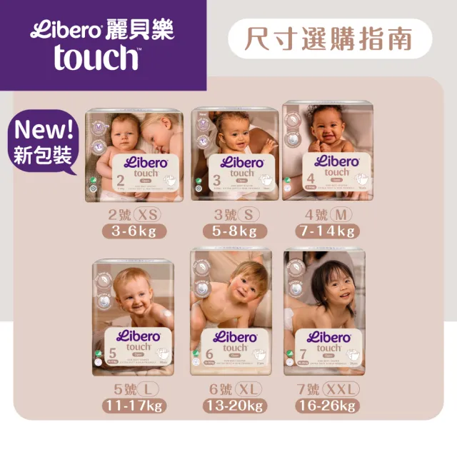【麗貝樂】嬰兒紙尿褲TOUCH 5-7號(箱購/新包裝)
