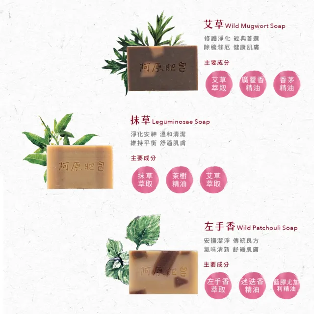 【阿原】結緣.好事連連禮盒(艾草/抹草/左手香/月桃/四神/綠豆薏仁皂60g)*2(送禮推薦)
