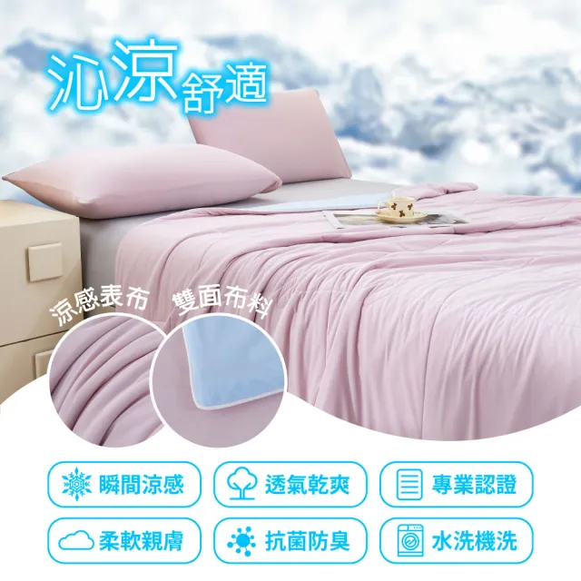 【Sleep Peacefully 寢室安居】S plus瞬涼 涼感抗菌拼色涼被-(涼感被/涼被/夏被/空調被/涼感認證/冷氣毯)
