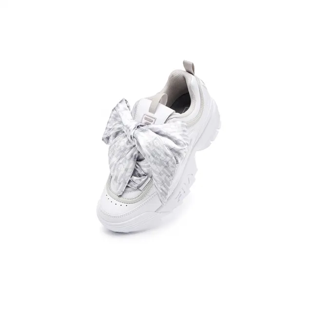 【FILA】DISRUPTOR 2 SCARF 女休閒鞋-白/銀 ( 5-C124A-100_261)