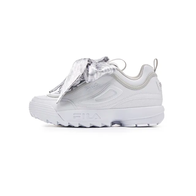 【FILA】DISRUPTOR 2 SCARF 女休閒鞋-白/銀 ( 5-C124A-100_261)