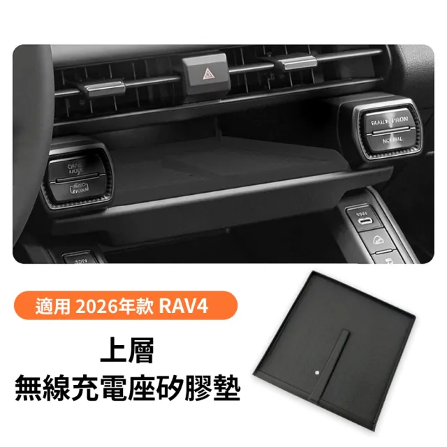 【KT BIKER】全新RAV4 2026 無線充電座矽膠墊+中控矽膠墊(RAV4 6代 無線充電盤 止滑墊 保護墊 TOYOTA 配件)