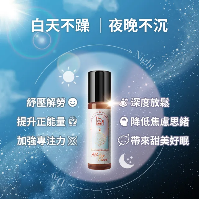 【Bonnie House 植享家】有機日夜激勵專注好棒 滾珠精油10ml(一入)