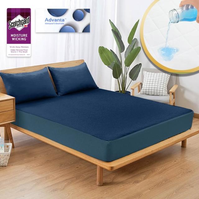 【MIT iLook】買一送一 完全防水防蹣抗菌床包保潔墊透氣網/舒棉布(單人/雙人/加大)
