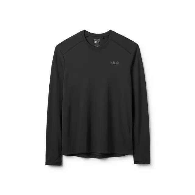 【RAB】Force LS Tee 長袖防曬抗臭排汗衣 男款 黑色 #QCC22