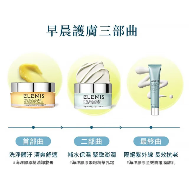 【ELEMIS 愛莉美】海洋膠原全效防護隔離乳SPF50 40ml(★小藍管/鎖水/保濕/防曬/隔離★)