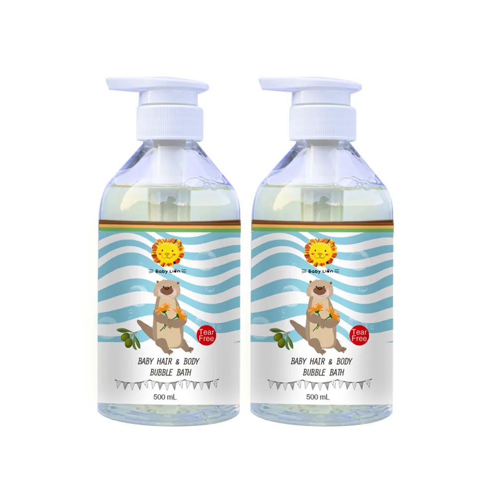 【獅子寶寶】金盞花舒緩保濕系列 嬰幼兒2in1洗髮沐浴泡泡露2入組(500mL) 兒童寶寶洗澡洗髮沐浴 洗沐二合一
