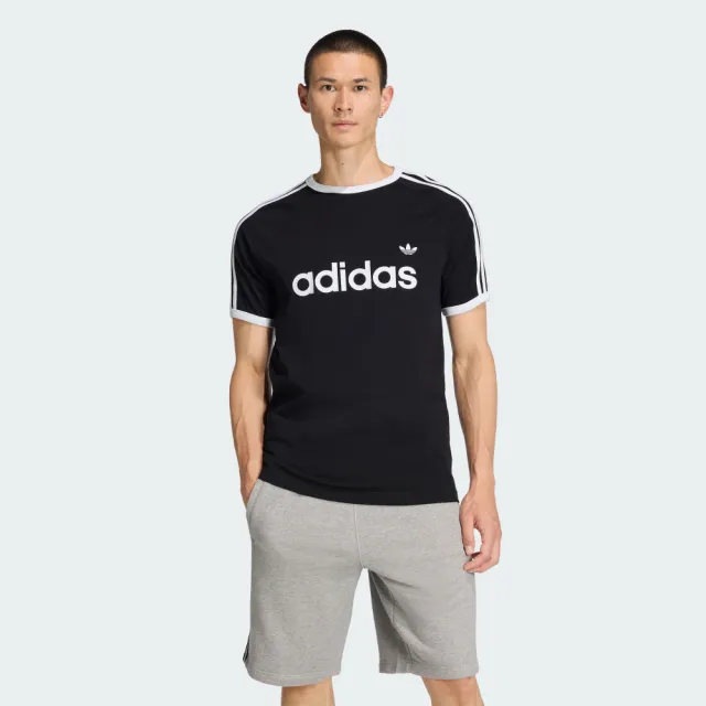 【adidas 愛迪達】短袖上衣 男 修身版型 三葉草 亞規 3S RINGER T 黑 KF0417