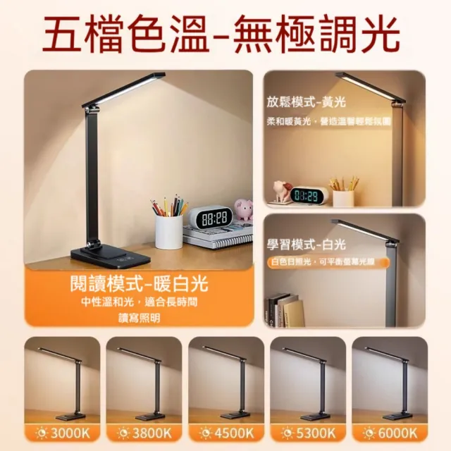 Lexiang樂享 智能台燈 護眼檯燈 超長續航 床頭櫃燈 充電照明燈 防近視學生閱讀燈