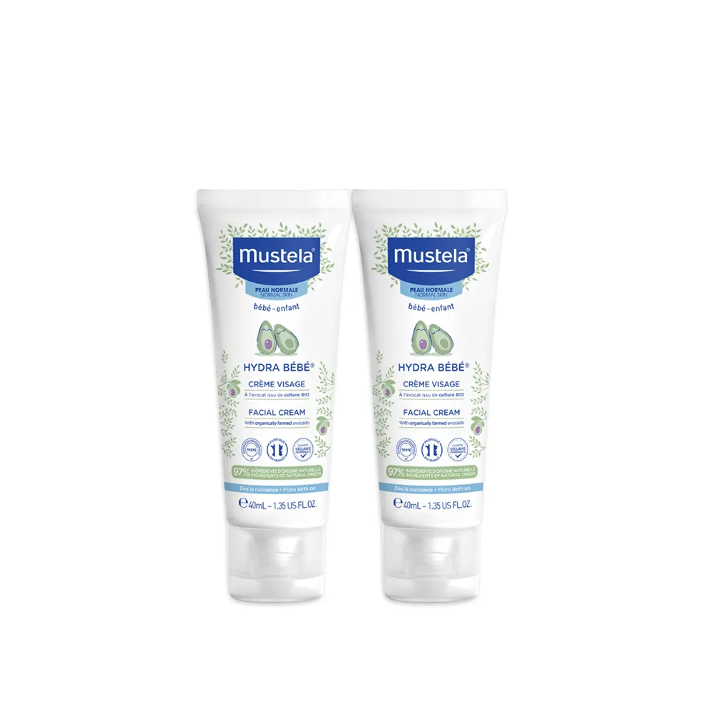 【Mustela 慕之恬廊】慕之幼 潤面乳霜 40mlX2入(寶寶/新生兒/幼兒/兒童 臉部乳液)