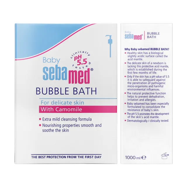 【SEBAMED】嬰兒泡泡浴露1000ml二入組(平行輸入版/有盒.無盒隨機出貨)