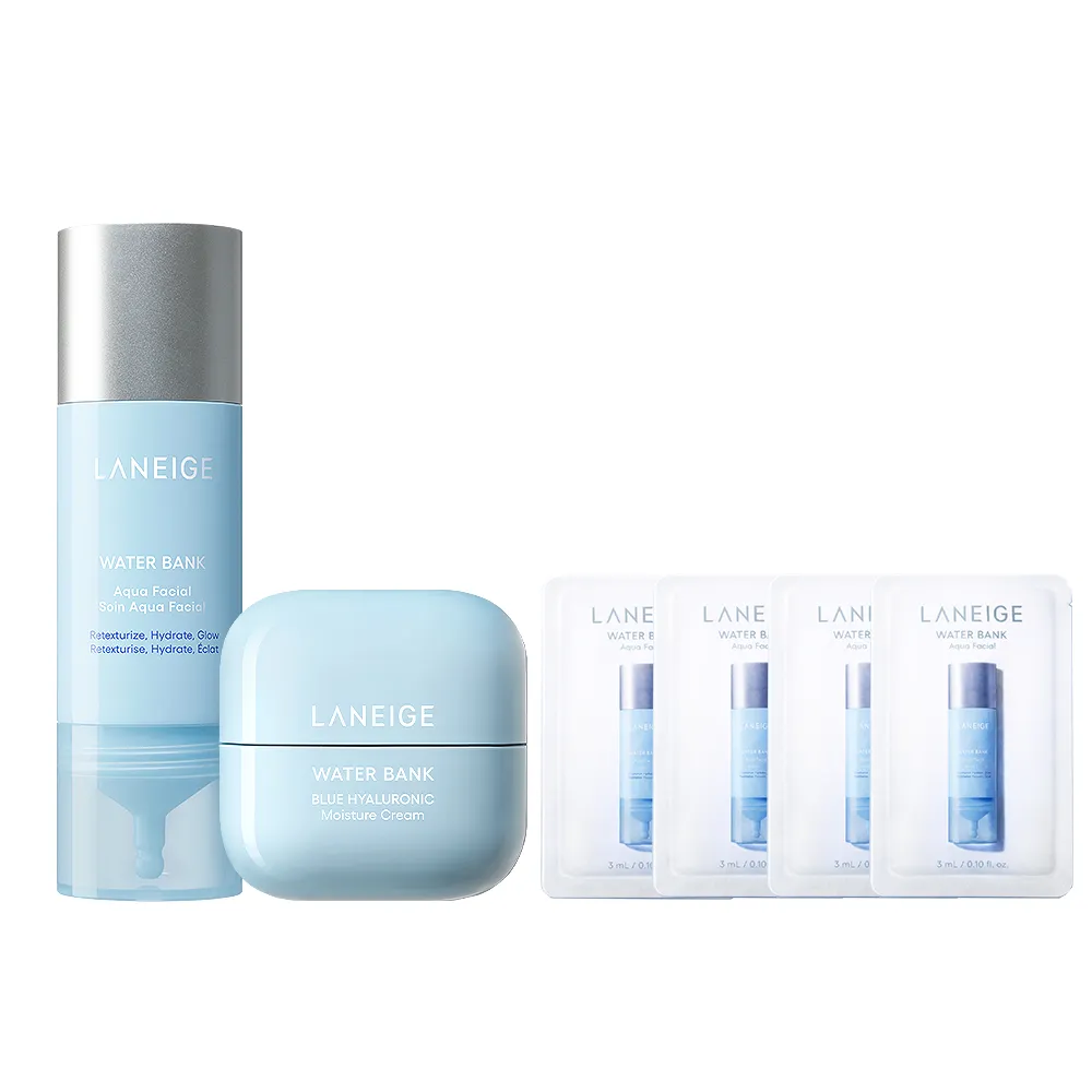【LANEIGE 蘭芝】官方直營 水酷修護煥亮保濕組(水光安瓶 30ml 保濕霜 50ml 保濕保養 韓式水循環修 