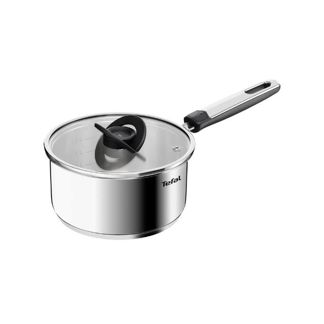 【Tefal 特福】精銳系列18cm不鏽鋼單柄湯鍋_加蓋(不挑爐具、IH爐可用鍋)