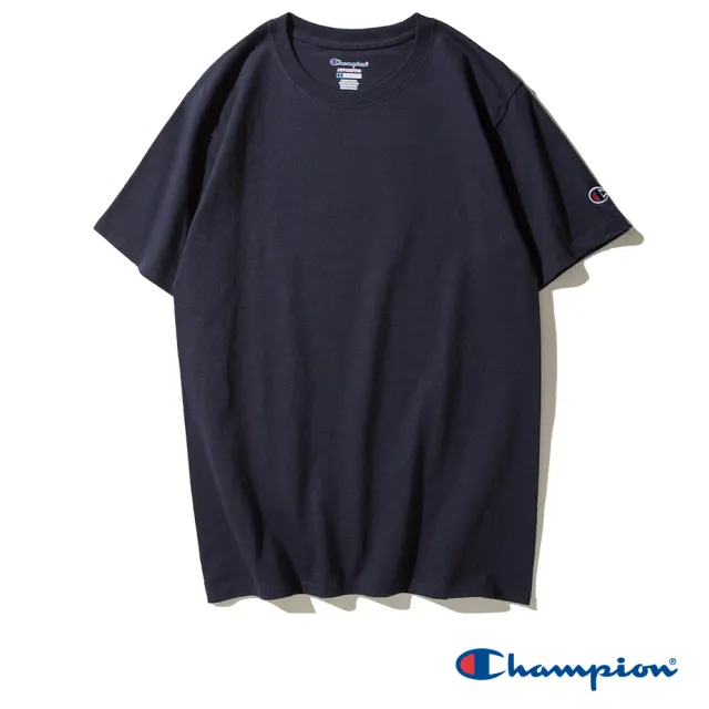 【Champion】官方直營 買一送一 男女款-素面LOGO短袖上衣Tee(選任二入組)