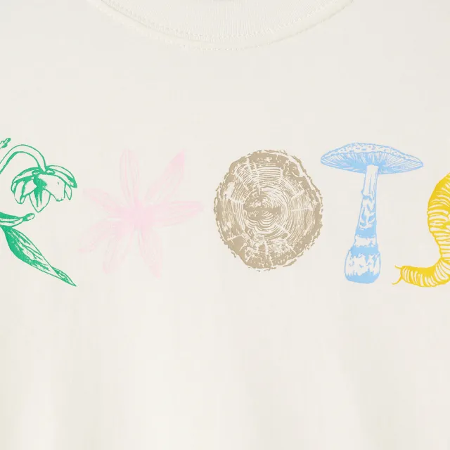【Roots】Roots 大童-NATURE STAMPS 短袖上衣(米白色)