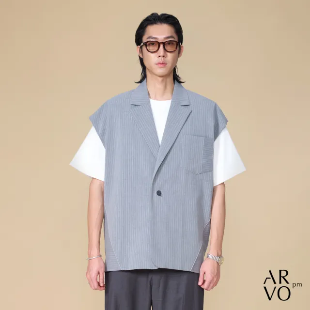 【ARVOpm】男女同款 灰色寬版西裝式背心00172505101(限時6折)