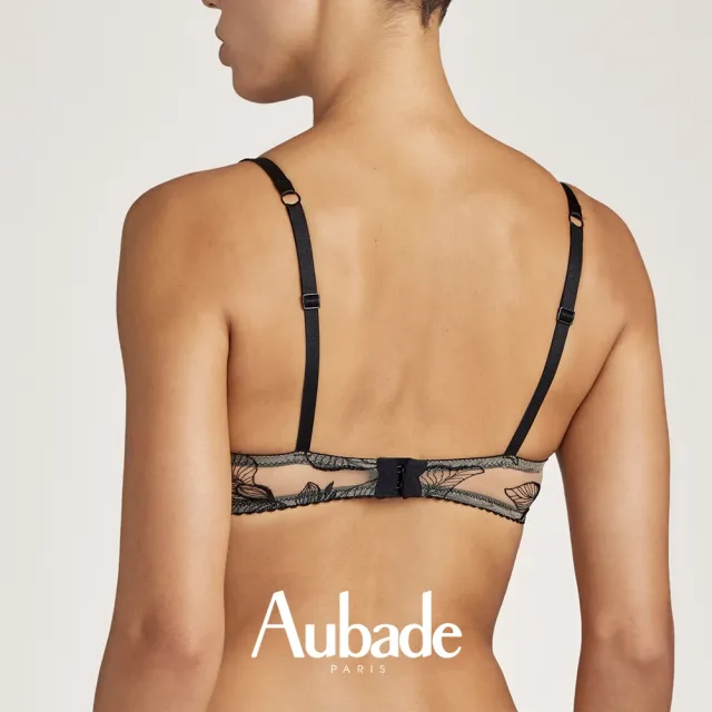 【Aubade】紋之花刺繡有襯內衣 性感內衣 法國進口 女內衣(TB-膚.黑)
