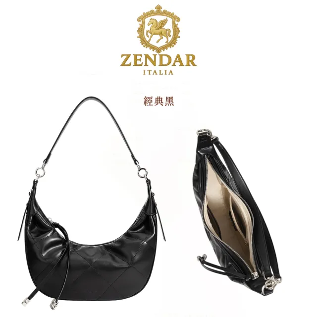 【ZENDAR】直播限定 限量1折 頂級小牛皮肩背包 奇亞拉系列 全新專櫃展示品(2色)