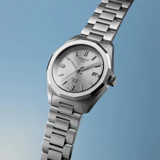 【TISSOT 天梭】官方授權 T151.822.11.031.00 PRC 100 Solar 太陽能女錶 母親節 禮物 送禮(T1518221103100)