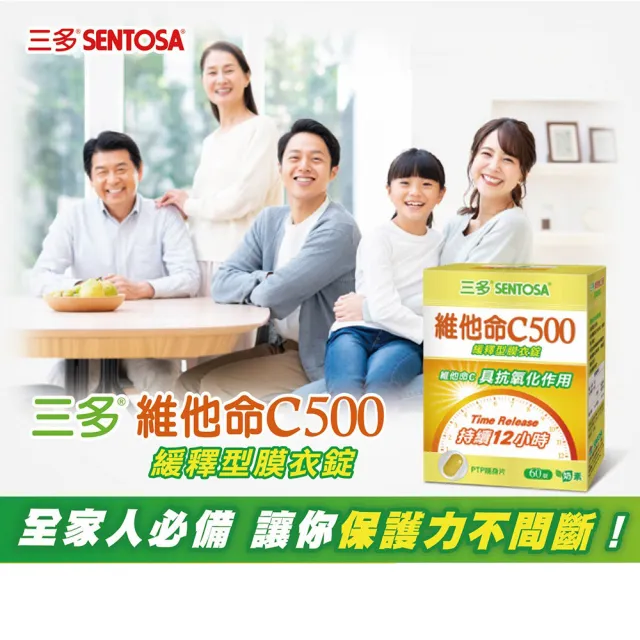 【SENTOSA 三多】女性B群鐵鎂錠60錠x2盒、維他命C500膜衣錠60錠x2盒