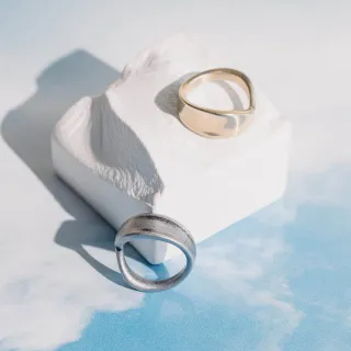 【vacanza】Plain-me聯名｜剛柔並濟 流線輪廓 316L醫療鋼飾品 純鋼戒指(抗過敏 生日禮物)
