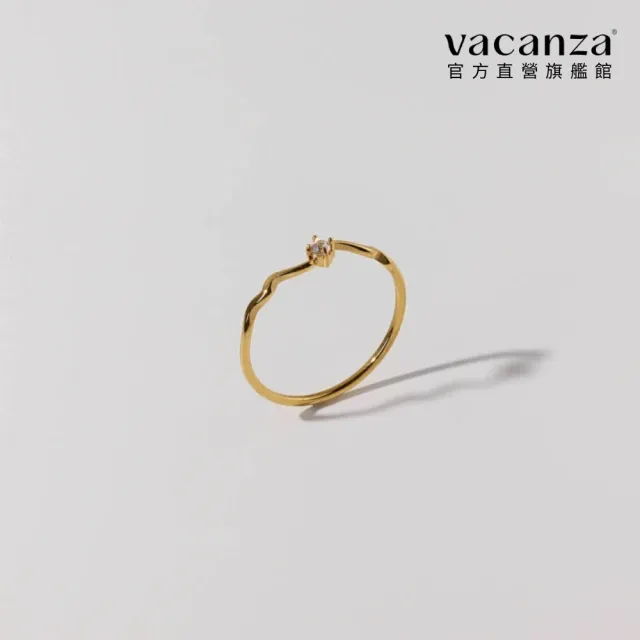 【vacanza】華麗單鑽波紋 純鋼飾品 純鋼戒指(情人節禮物 生日禮物)