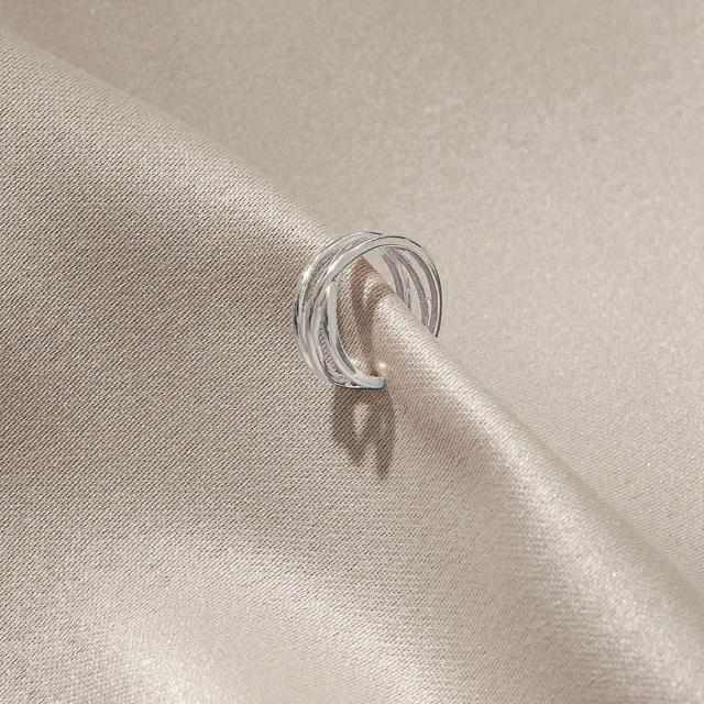 【vacanza】交叉點 925純銀飾品 純銀耳骨夾 耳夾(抗過敏 無耳洞專屬 生日禮物)
