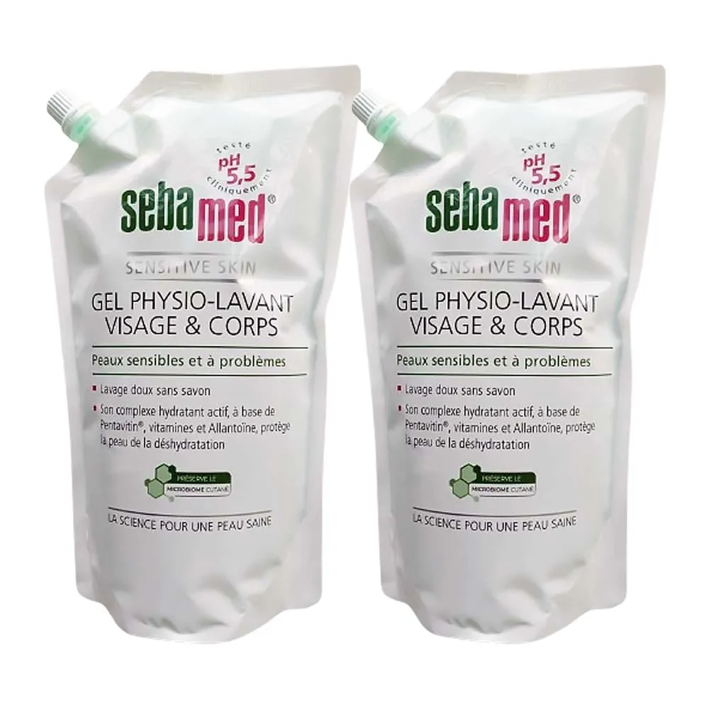 【SEBAMED】潔膚露環保補充包1000ml共2入(法文版 環保愛地球)