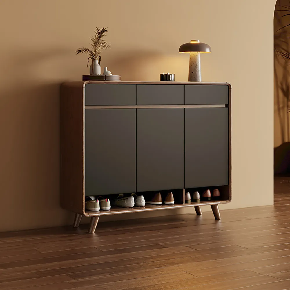 巨匠-實木鞋櫃 100cm玄關櫃（家用鞋櫃 開放收納櫃 置物邊櫃 室內多層玄關櫃）